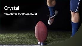  Presentation with football - Slide set with nfl - football kickoff closeup background and a black colored foreground