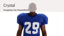  Presentation with football - PPT theme featuring nfl - football player shot background and a light gray colored foreground