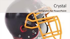  Presentation with football - Amazing PPT layouts having nfl - old scratched football helmet backdrop and a white colored foreground