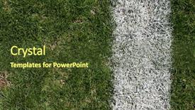  Presentation with football field - Theme with nfl - rugged grass and yard line background and a tawny brown colored foreground