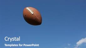  Presentation with football - Presentation theme featuring nfl - spiraling football in the sky background and a teal colored foreground