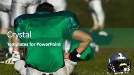  Presentation with rest - Presentation theme having nfl - tired football player is taking background and a ocean colored foreground