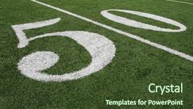  Presentation with football - Presentation theme with nfl football - fifty yard line background and a tawny brown colored foreground