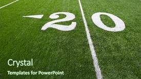  Presentation with field - Amazing PPT theme having nfl football - new astro turf foot ball backdrop and a tawny brown colored foreground
