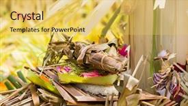  Presentation with traditional music - PPT theme with ngaben in kute bali indonesia background and a yellow colored foreground