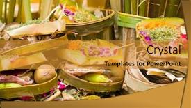  Presentation with traditional music - Audience pleasing presentation consisting of ngaben in kute bali indonesia backdrop and a gold colored foreground