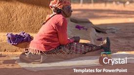  Presentation with ngo - PPT layouts featuring ngo - african senior woman sitting background and a violet colored foreground