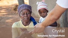  Presentation with ngo - Presentation theme with ngo-caucasian-young-man-handing background and a coral colored foreground