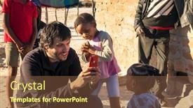  Presentation with ngo - PPT layouts featuring ngo-social-worker-taking-pictures background and a tawny brown colored foreground