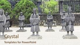  Presentation with history vietnam - Theme with nguygen dynasty in hue vietnam background and a sky blue colored foreground