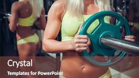  Presentation with gym junior - Theme enhanced with ni ez - young woman exercising with barbell background and a tawny brown colored foreground
