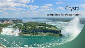  Presentation with blue sky - Amazing theme having niagara falls aerial view panorama backdrop and a light blue colored foreground