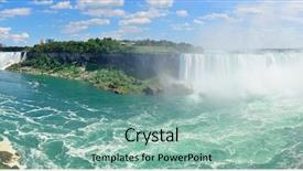  Presentation with falls - Beautiful slide deck featuring niagara falls aerial view panorama backdrop and a mint green colored foreground