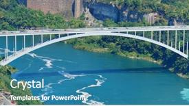  Presentation with rainbow - PPT layouts consisting of niagara falls canada - rainbow bridge over river background and a  colored foreground