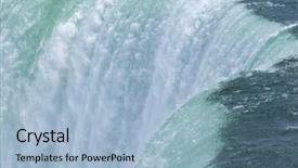  Presentation with falls - Presentation consisting of niagara falls close up of millions of gallons of foaming raging water background and a light blue colored foreground