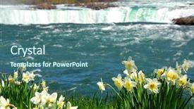  Presentation with falls - Presentation theme consisting of niagara falls in spring background and a  colored foreground