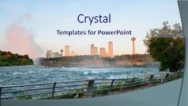  Presentation with purple morning fall - Amazing theme having niagara falls in the morning backdrop and a sky blue colored foreground