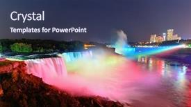  Presentation with laser light colorful abstract - Theme consisting of niagara falls lit at night background and a ocean colored foreground