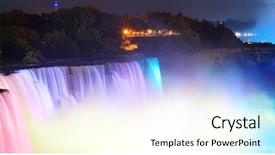  Presentation with laser light colorful abstract - Presentation having niagara falls lit at night background and a cream colored foreground