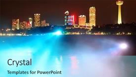  Presentation with laser light colorful abstract - Slides having niagara falls lit at night background and a arctic colored foreground