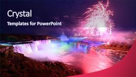  Presentation with laser light colorful abstract - Presentation with niagara falls lit at night background and a navy blue colored foreground