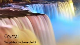  Presentation with fall - PPT theme enhanced with niagara falls lit at night background and a coral colored foreground