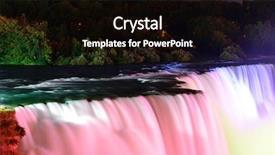  Presentation with laser light colorful abstract - Presentation design consisting of niagara falls lit at night background and a  colored foreground