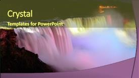  Presentation with falls - Cool new theme with niagara falls lit at night backdrop and a tawny brown colored foreground