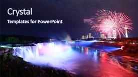  Presentation with laser light colorful abstract - Theme with niagara falls lit at night background and a wine colored foreground