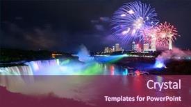  Presentation with fall - Colorful slide deck enhanced with niagara falls lit at night backdrop and a violet colored foreground