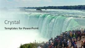  Presentation with waterfalls - Presentation theme with niagara-falls-ny-sept-1 background and a mint green colored foreground