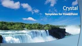 Presentation with waterfall - Beautiful slides featuring niagara waterfall backdrop and a teal colored foreground