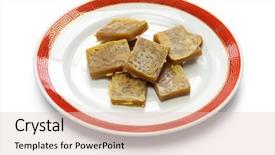  Presentation with rice cake - Cool new presentation theme with nian gao chinese new year backdrop and a lemonade colored foreground