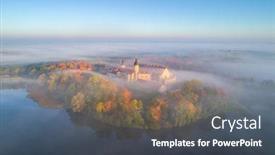 Presentation with castle - Presentation theme with niasvizh-castle-belarus-aerial-photo background and a dark gray colored foreground