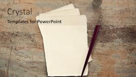  Presentation with vintage paper - Colorful theme enhanced with nib-pen-and-inkwell backdrop and a coral colored foreground