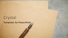  Presentation with calligraphy - Cool new PPT theme with nib-pen-for-calligraphy backdrop and a lemonade colored foreground