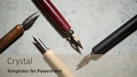  Presentation with calligraphy - Theme featuring nib-pens-for-calligraphy background and a coral colored foreground