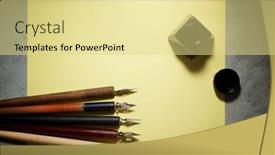  Presentation with calligraphy - Slide set enhanced with nib-pens-for-calligraphy background and a blonde colored foreground