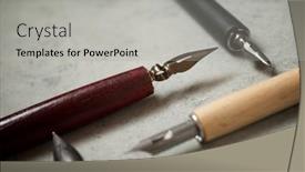  Presentation with calligraphy - Audience pleasing slide deck consisting of nib-pens-for-calligraphy backdrop and a light gray colored foreground