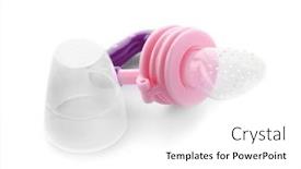  Presentation with baby - Colorful slide set enhanced with nibbler-for-baby-on-white backdrop and a white colored foreground