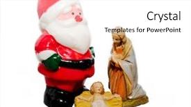  Presentation with virgin mary - Slide set featuring nic - commercialism vs christmas the virgin background and a white colored foreground