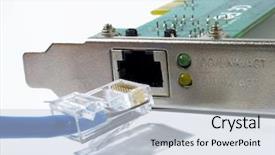  Presentation with underground cable - Theme having nic - utp lan cable pluging background and a lemonade colored foreground