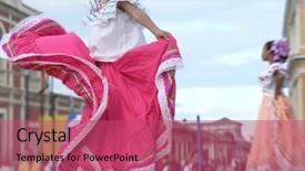  Presentation with stage - Slide set featuring nicaragua - girl dancing on stage background and a  colored foreground