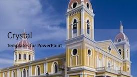  Presentation with church - Presentation featuring nicaragua - old church grannada background and a teal colored foreground