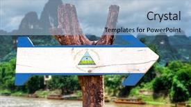  Presentation with flag - Audience pleasing presentation design consisting of nicaragua flag wooden sign backdrop and a  colored foreground