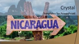  Presentation with mountains fantasy abstract nature landscape - Cool new PPT theme with nicaragua wooden sign with nature backdrop and a  colored foreground