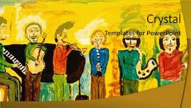  Presentation with oil - PPT layouts enhanced with nice abstract original oil painting background and a gold colored foreground