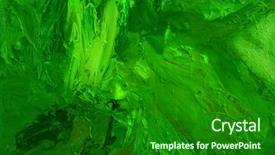  Presentation with oil - Cool new slide deck with nice abstract original oil painting backdrop and a forest green colored foreground