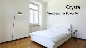  Presentation with apartment - Slides featuring nice apartment refitted bedroom background and a light gray colored foreground