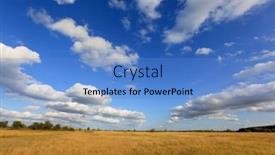  Presentation with dry - Cool new PPT layouts with nice-autumn-clouds-over-dry backdrop and a teal colored foreground